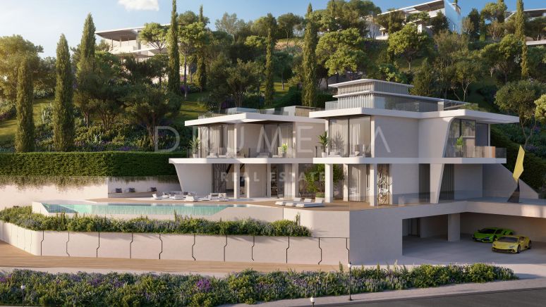 Magnífica villa moderna a estrenar con vistas panorámicas al mar en La Alquería, Benahavís