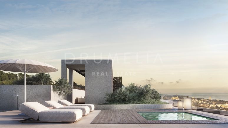Impresionante villa moderna a estrenar con vistas panorámicas en Cascada de Camoján, Milla de Oro de Marbella