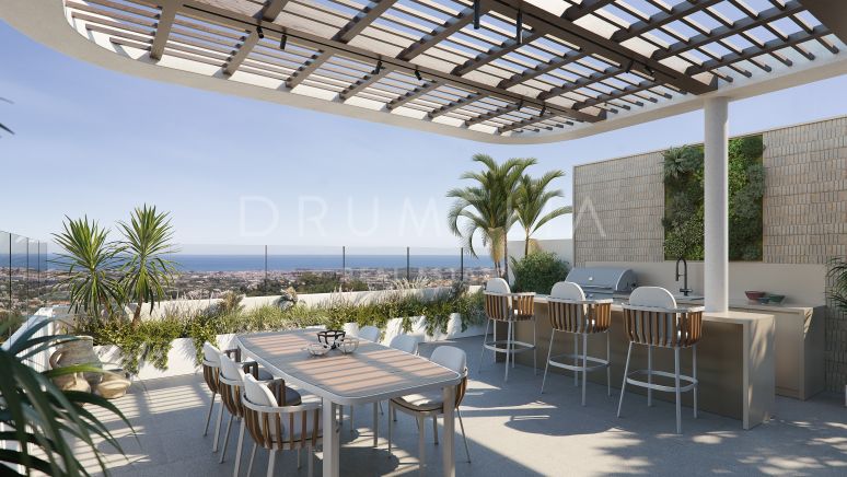 Prachtig modern Penthouse met panoramisch uitzicht op zee in Benahavís