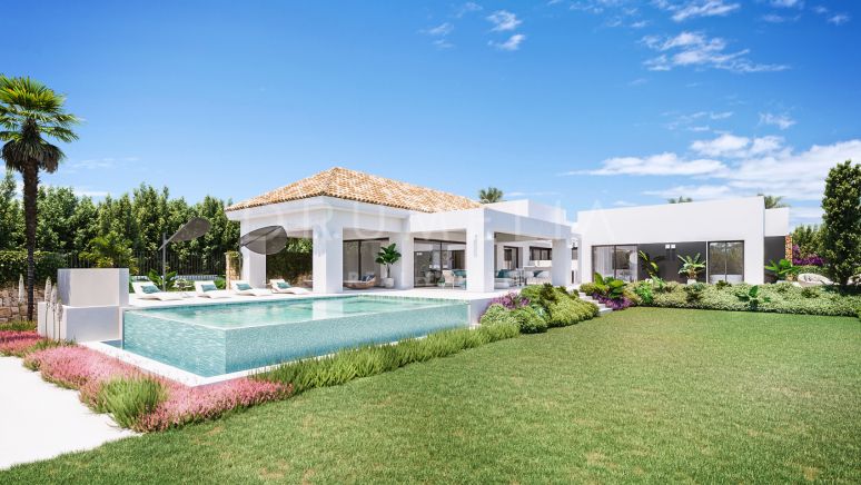 Brand-new elegant modern luxury Andalusian villa project in Bel Air, New Golden Mile, Estepona