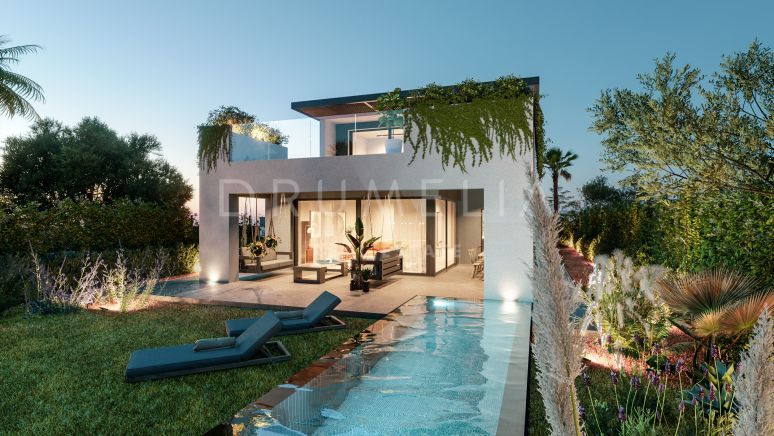Gloednieuwe prachtige luxe villa in eigentijdse stijl te koop aan de New Golden Mile van Estepona