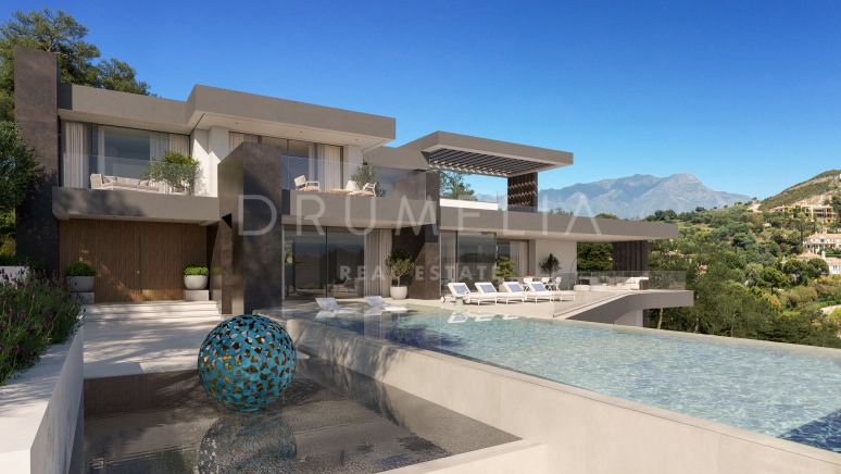 Uitzonderlijke gloednieuwe moderne luxe woning met zeezicht in Marbella Club Golf Resort, Benahavis