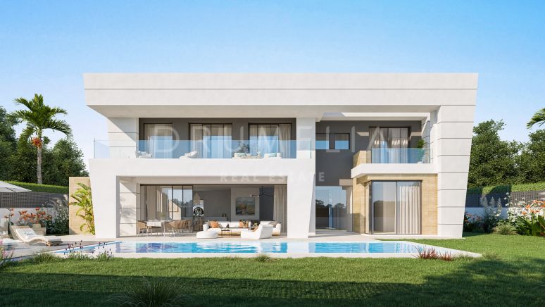Villa de luxe moderne flambant neuve avec vue dans le quartier haut de gamme de Nagüeles, sur le Golden Mile de Marbella