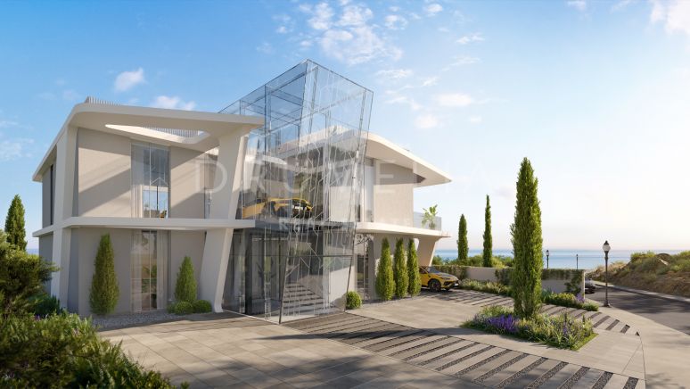 Lyxig nyckelfärdig villa till salu i Benahavis Hills, med panoramautsikt över Marbella.