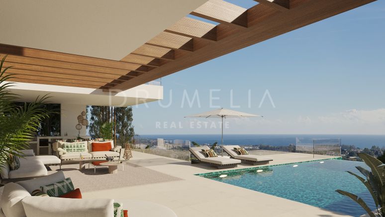Luxuriöse Villa im malerischen La Resina del Golf mit Panoramablick auf das Meer, Estepona
