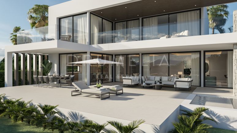 Gloednieuwe designvilla in moderne stijl in het charmante Marbesa, Marbella Oost.