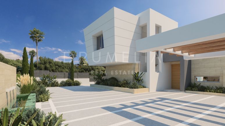 Superbe terrain avec projet de villa moderne haut de gamme à Rocio de Nagüeles, sur la Golden Mile de Marbella