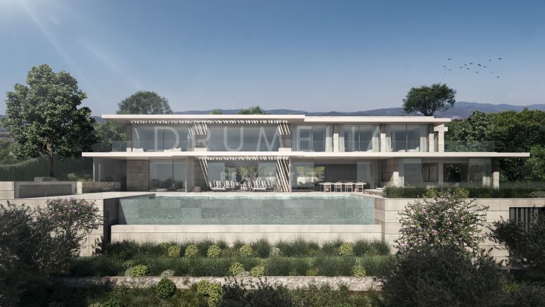 Gloednieuwe hypermoderne luxe villa met fantastisch panoramisch uitzicht in La Reserva, Sotogrande