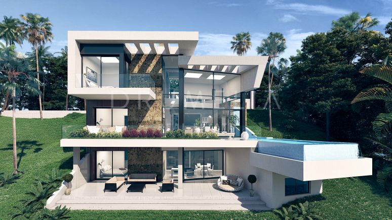 Nieuwe turnkey moderne luxe villa met uitzicht op de bergen in Valle Romano, Estepona