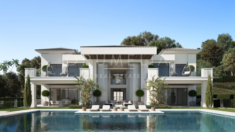 Superbe villa de luxe flambant neuve en première ligne de golf à vendre à Los Flamingos, Benahavis