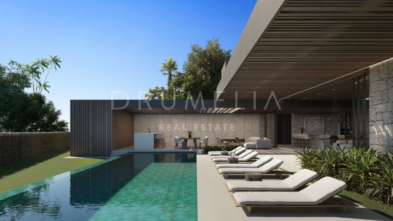 Moderne en luxueuze gloednieuwe villa in hedendaagse stijl in Parcelas del Golf, Marbella.
