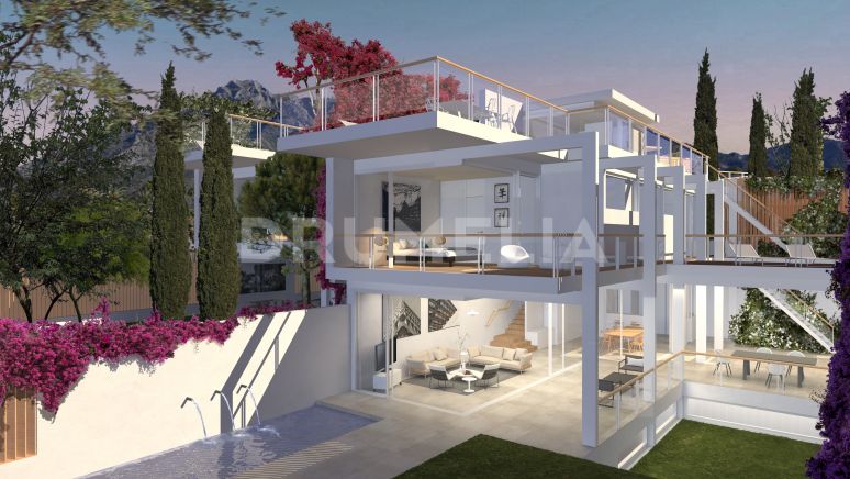 Imponerande nytt modernt lyxigt radhus med vacker havsutsikt, Marbella