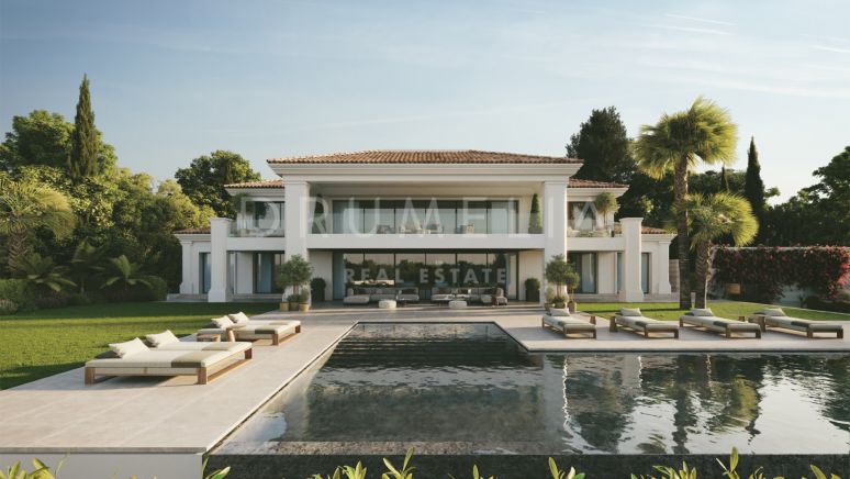 Toppmodernt nytt modernt lyxvillaprojekt med utsikt över havet och golfbanan i La Quinta, Benahavís