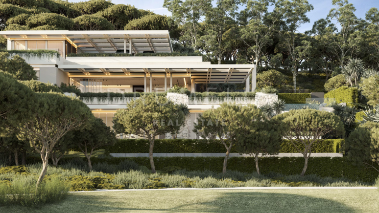 Ausgezeichnetes Grundstück mit Designerprojekt und Lizenz zum Bau eines modernen Hauses in La Reserva de la Quinta, Benahavis