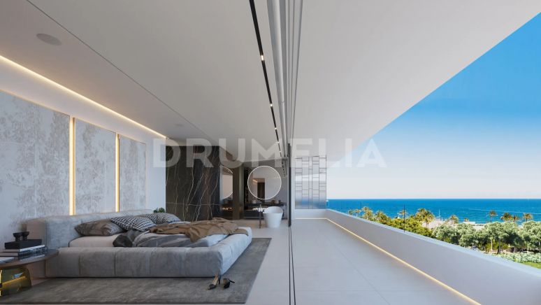 Nouvelle maison exclusive (sur plan) mitoyenne moderne haut de gamme sur le fabuleux Golden Mile de Marbella.