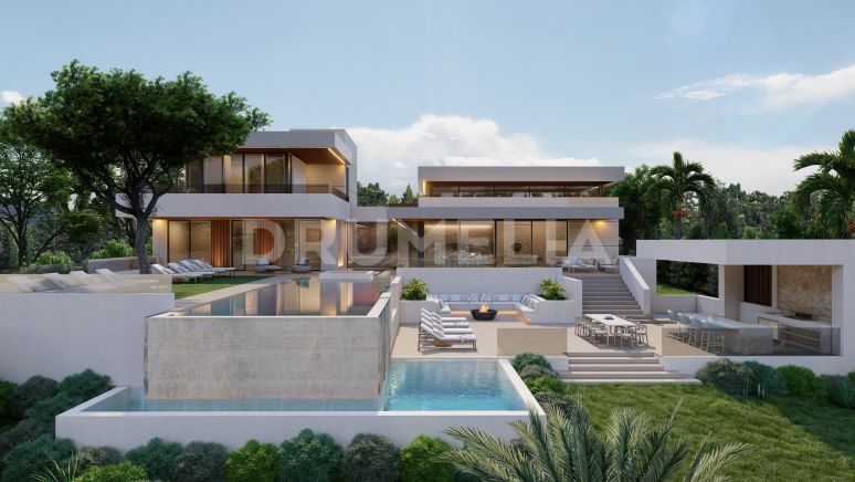 Uitstekend perceel met bouwvergunning en project van modern huis in Las Brisas, Nueva Andalucía