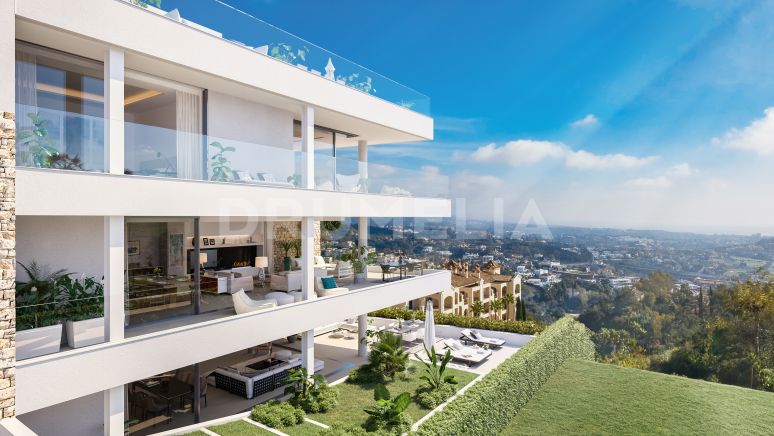 Duplex moderne et sophistiqué au rez-de-chaussée avec vue sur la mer, La Quinta, Benahavis