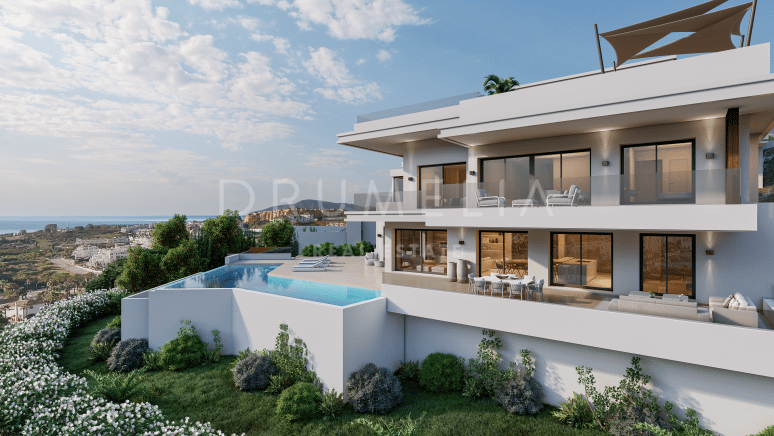Neue luxuriöse moderne Villa mit atemberaubendem Panoramablick, La Resina Golf, Estepona
