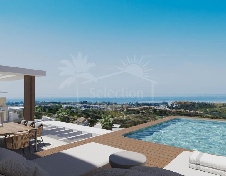 NUEVA EN EL MERCADO – Apartamento de 2 dormitorios de lujo situado en la Nueva Milla de Oro con vistas panorámicas del Mediterráneo.