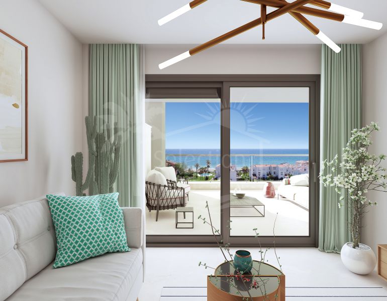 Neuf Contemporain Appartement de 3 Chambres à pied Distance de la mer à Casares Playa.