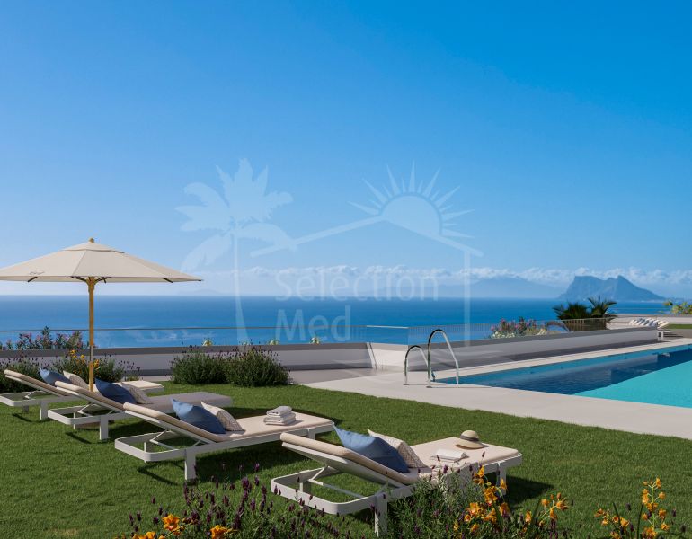 Impressive New 4 Bedroom Luxury Townhouse with Panoramic Sea Views to Gibraltar and Africa.