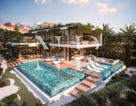 Villa de nueva construcción en Urbanización Cascada de Camoján con vistas panorámicas al mar en venta