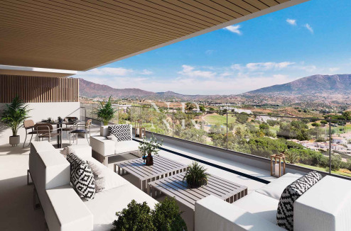 Ático en La Cala Golf Mijas con vistas panorámicas y solárium en venta