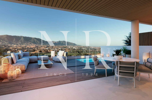 Ático en La Cala Golf Mijas con vistas panorámicas y solárium en venta