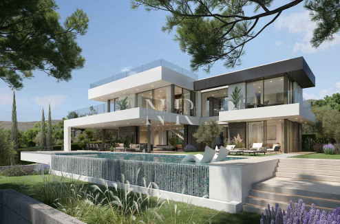 Villa for sale under construction in Artola Alta with sea and golf views