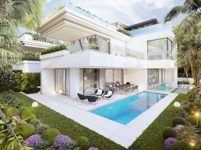 Modern villa under construction on the beachside