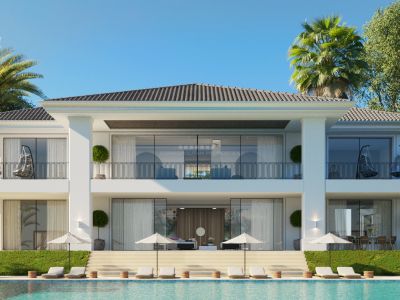 Villa moderna a construir en 2023 en primera línea de Golf de La Alquería, Benahavis