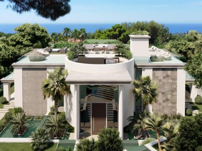 Fabulosa villa contemporánea de lujo con unas vistas impresionantes al mar en la Milla de Oro junto a Sierra Blanca en Marbella.