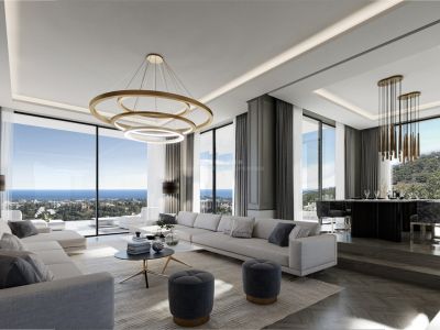 Elegance modern villa with panoramic views in El Herrojo Alto, Benahavis