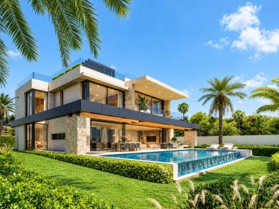 Exclusiva villa de lujo de obra nueva a unos pasos del mar en Los Monteros Playa, Marbella