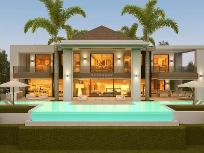 Espectacular villa de diseño exclusivo en los flamingos Golf Resort con vistas panorámicas al mediterráneo y al campo de golf.