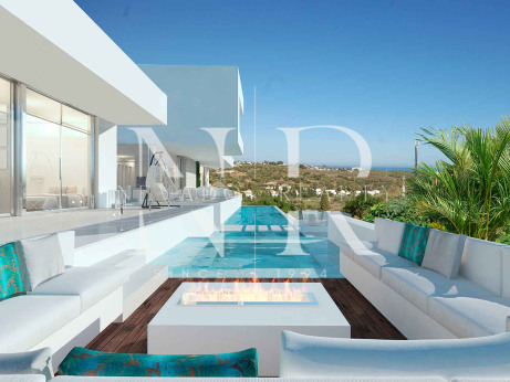 Projet de villa dans l'urbanisation de Los Flamingos Golf avec vue sur la mer à vendre