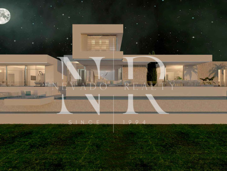 Projet de villa dans l'urbanisation de Los Flamingos Golf avec vue sur la mer à vendre