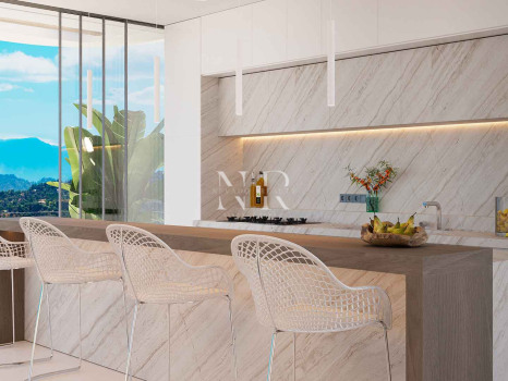 Villa en construction à El Real de la Quinta avec vue panoramique sur la mer, à vendre
