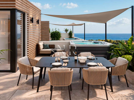 Adosado en venta en Serenity Hills Marbella, Elviria, con vistas al mar