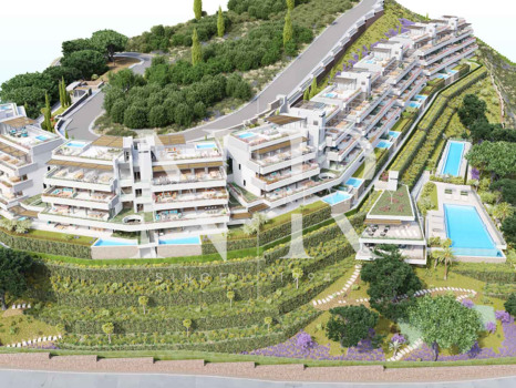 Appartement nouvellement construit à Benahavís avec vues panoramiques dans une communauté fermée à vendre