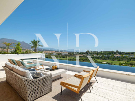 Villa in Finca Cortesin with panoramic sea views in Casares for sale