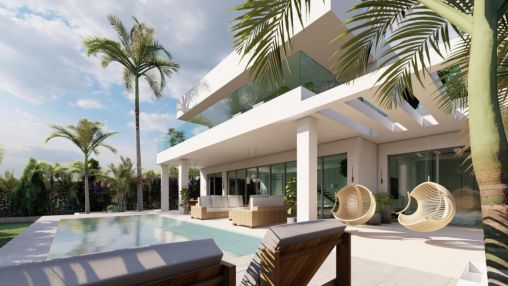 San Pedro Strand: Moderne Villa mit Panoramablick