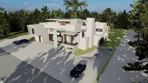 Plot with elegant Modern-Style Villa Project in Guadalmina beach.