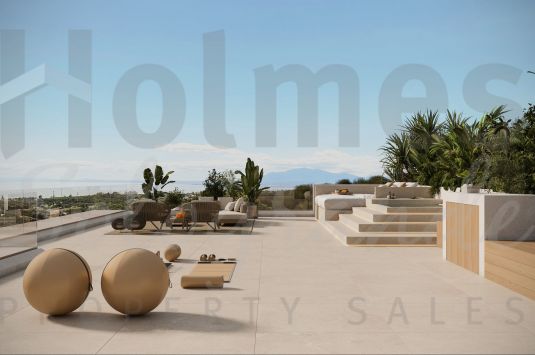 Villa Ember is a stunning new residence nestled in the charming Elviria neighborhood of Marbella East.