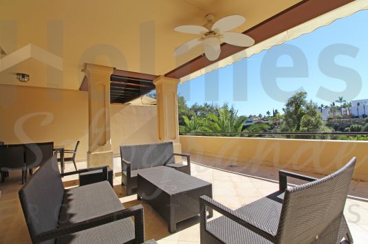 3 bedroom raised ground floor apartment with open views to the south in the exclusive complex of Valgrande.