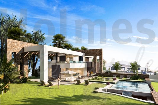 Espectacular villa en construcción con preciosas vistas al Mar Mediterráneo en La Paloma de Manilva.