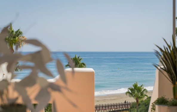 Stunning south-facing three bedroom penthouse located in the exclusive gated community of Bahia Del Velerin, Estepona.