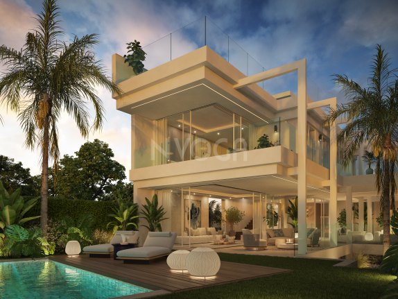 Luxury villa in Marbella, Valdeolletas area, with private pool and sea views