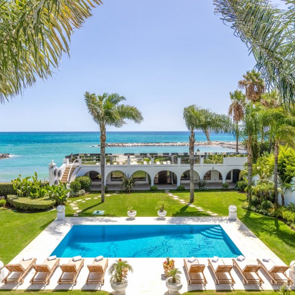 Picasso pool in a Marbella beachfront home