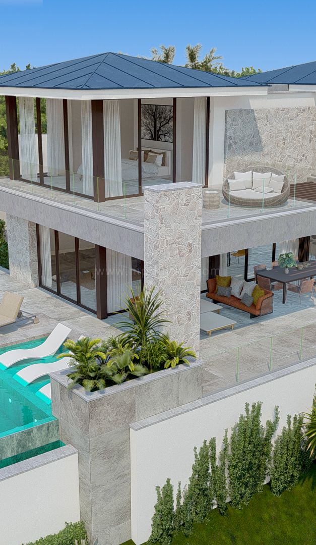 Villa de luxe cinq chambres avec vue panoramique sur la mer à La Quinta, Benahavís